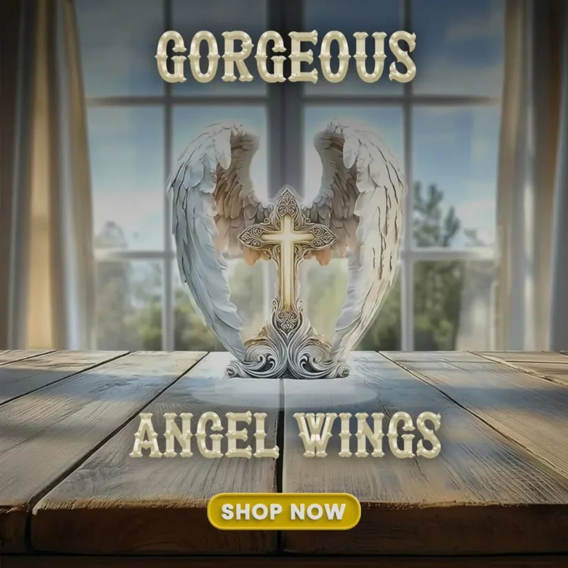 🔥Hot Sale 🔥-⭐Gorgeous Angel Wings Cross Decoration