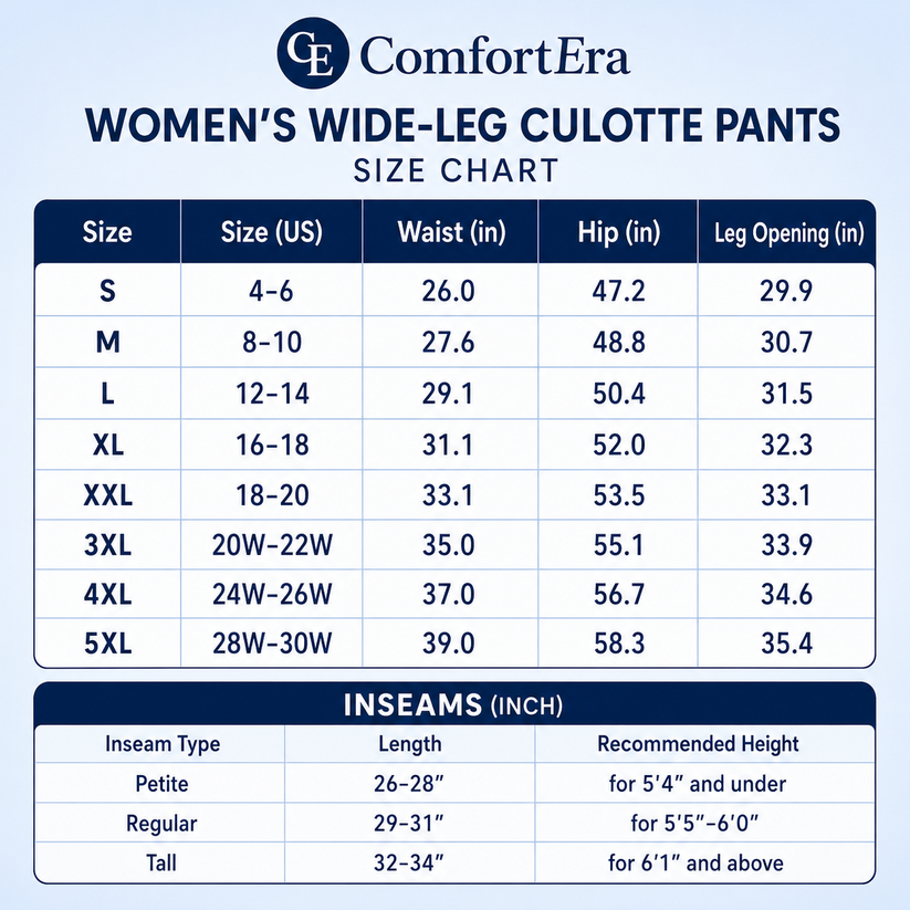Breezy linen size guide