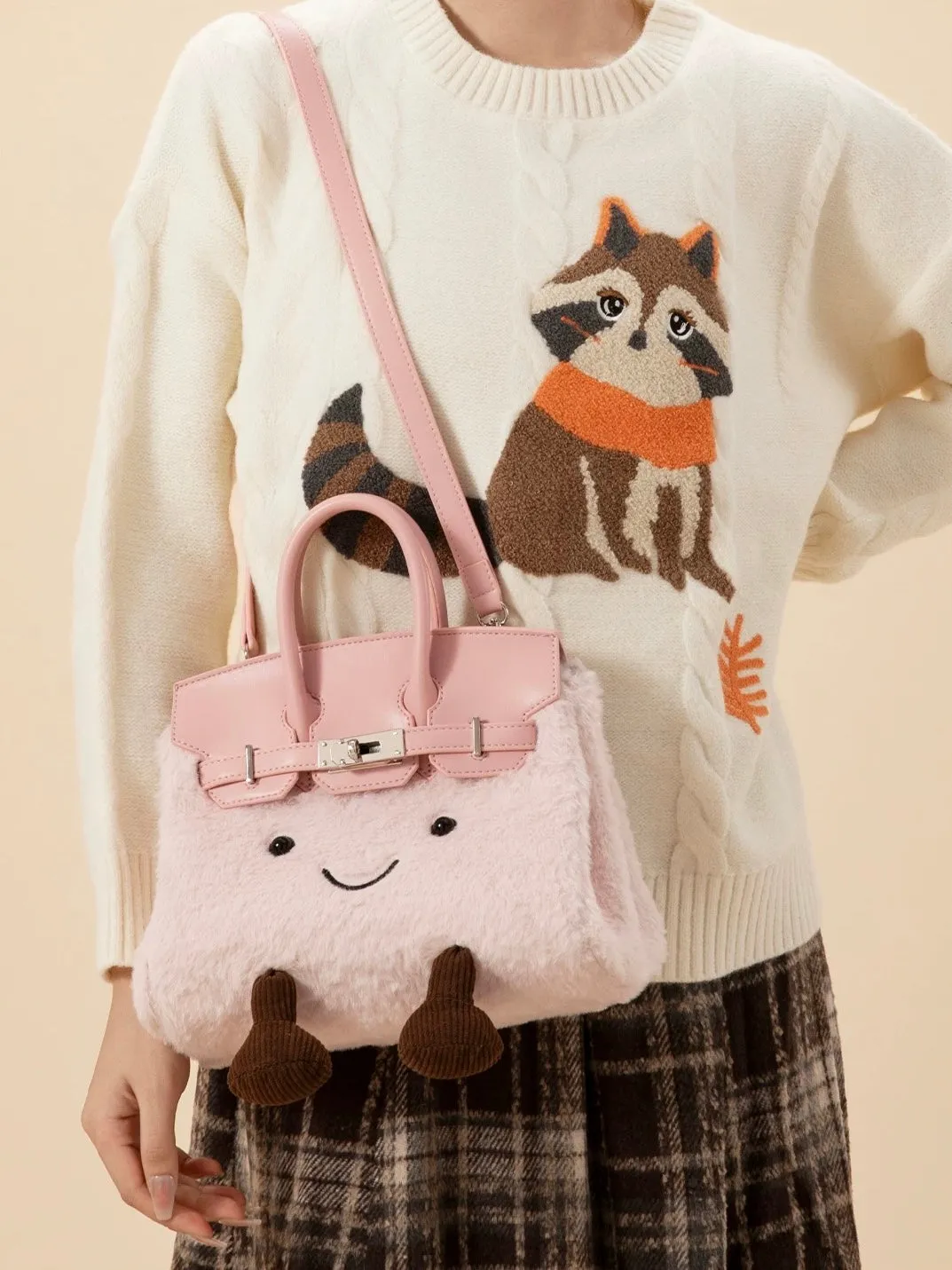 🔥Limited Time Discount🔥Plush Cartoon Kelly Bag – Cute Furry Backpack & Handbag for Women | 2025 Trendy Designer Style 💕