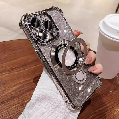 🔥Hot Sale🔥New In Phone Case for iPhone 17 Series - Four Corners Air Cushion Anti-fall Case for iPhone with Invisible Ring Stand