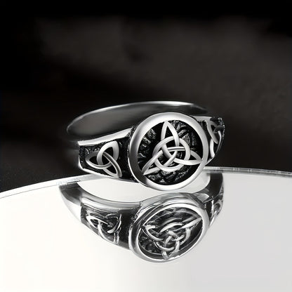 🔥Hot Sale 🔥Vintage Thai Silver Celtic Knot Trinity Talisman With Diamond Set Ring