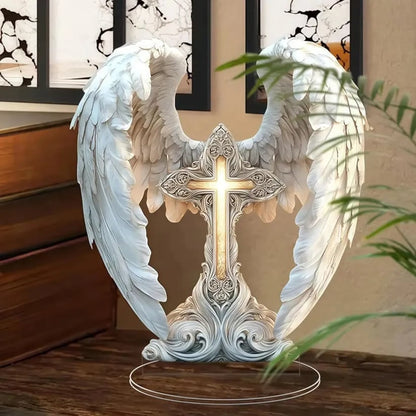 🔥Hot Sale 🔥-⭐Gorgeous Angel Wings Cross Decoration
