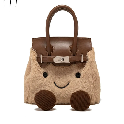 🔥Limited Time Discount🔥Plush Cartoon Kelly Bag – Cute Furry Backpack & Handbag for Women | 2025 Trendy Designer Style 💕