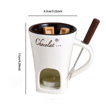 🔥Hot Sale🔥Ceramic Chocolate Fondue Mug Set: Easy to Clean & Reusable