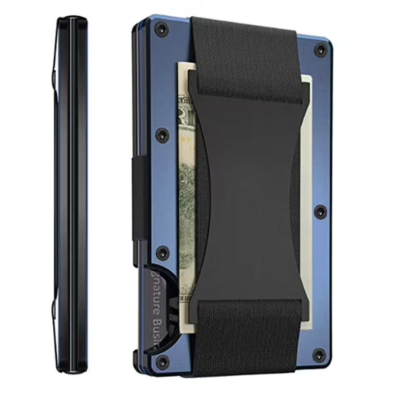 Slim RFID Blocking Metal Wallet | Minimalist Front Pocket Card Holder