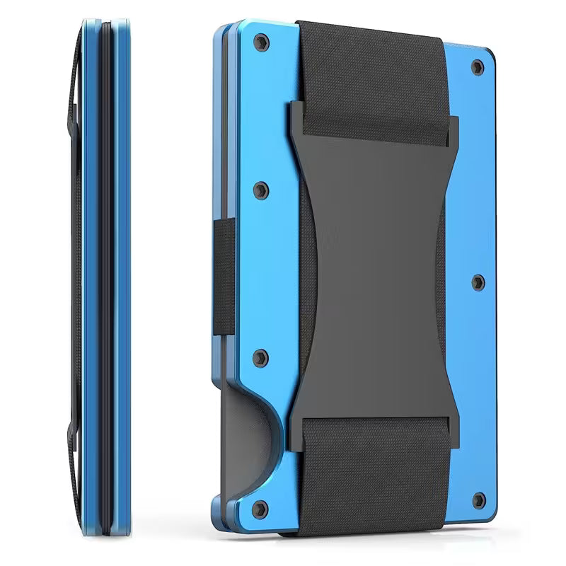 Slim RFID Blocking Metal Wallet | Minimalist Front Pocket Card Holder