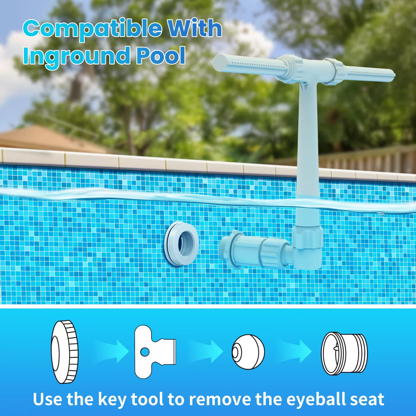 Adjustable Dual Spray Waterfall Sprinkler Cooler for Pool