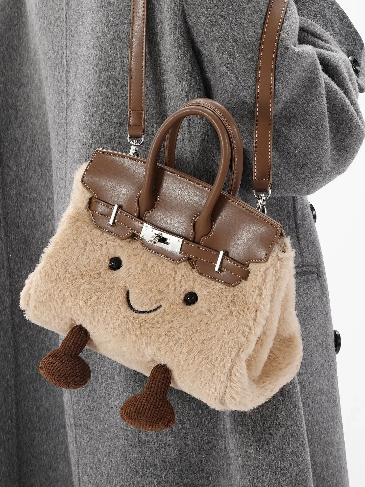🔥Limited Time Discount🔥Plush Cartoon Kelly Bag – Cute Furry Backpack & Handbag for Women | 2025 Trendy Designer Style 💕