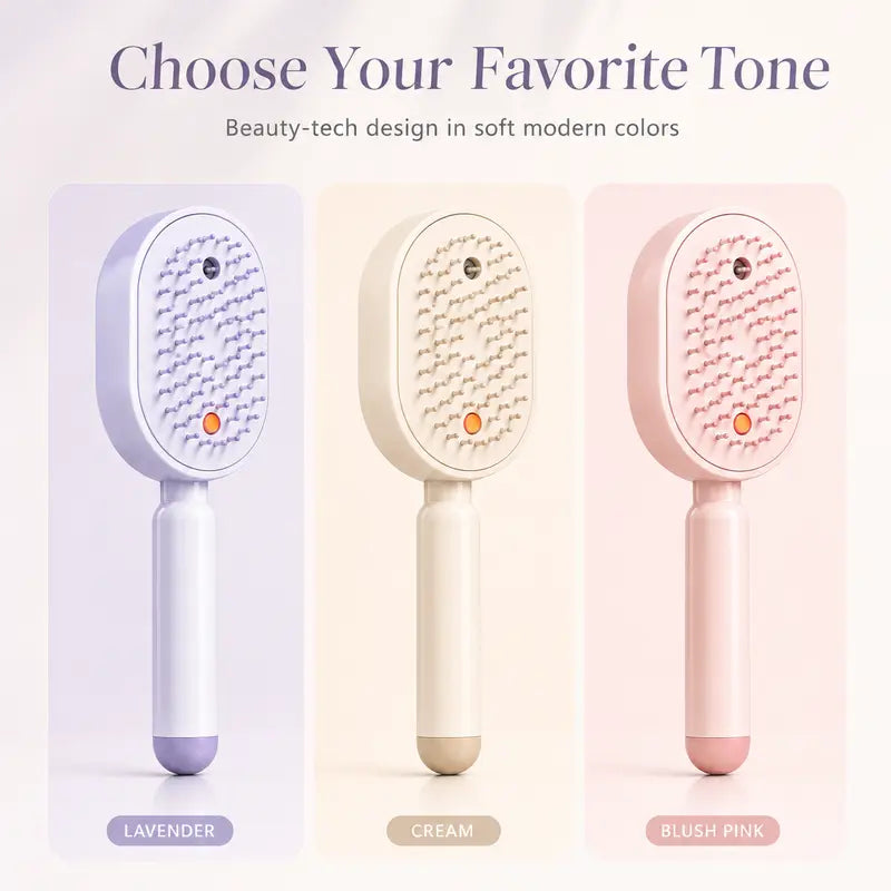 ❤️Flash Sale 50% OFF🔥Electric Mist Massage Hair Brush - Self-Cleaning Essential Oil Mist, Anti-Static Volumizing Hairbrush, Ideal Hair Care Gift