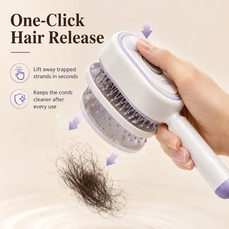 ❤️Flash Sale 50% OFF🔥Electric Mist Massage Hair Brush - Self-Cleaning Essential Oil Mist, Anti-Static Volumizing Hairbrush, Ideal Hair Care Gift