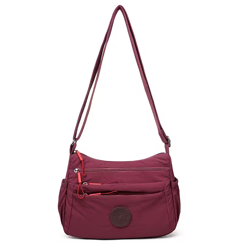 👜Women Solid Color Fashionable Multi-pocket Zipper Crossbody Bag