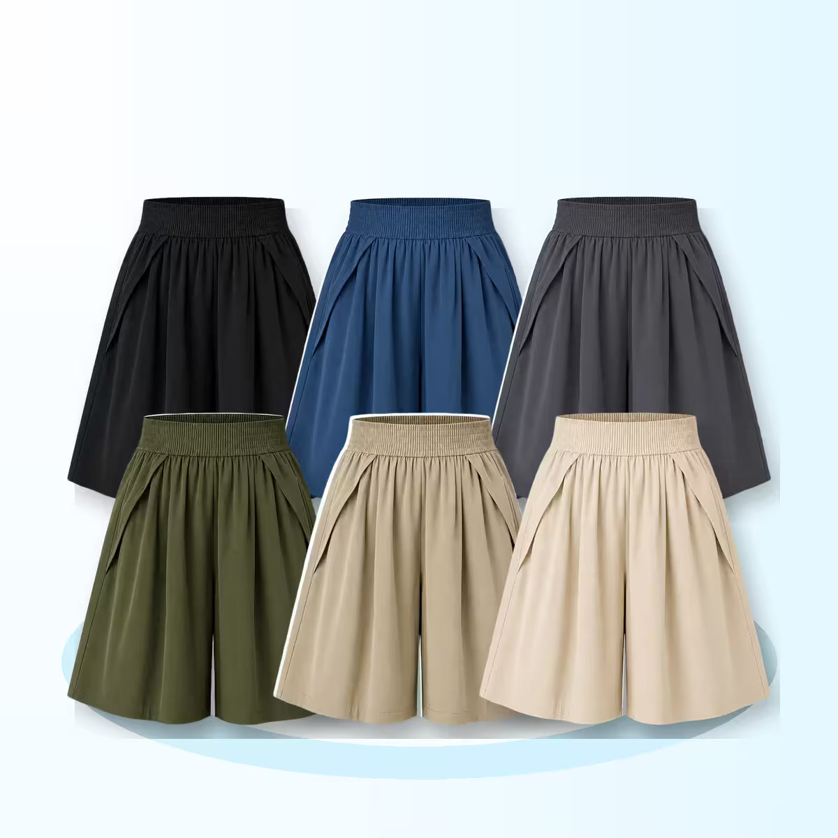 FlowEase - Cooling Stretch Knee-Length Shorts for Women