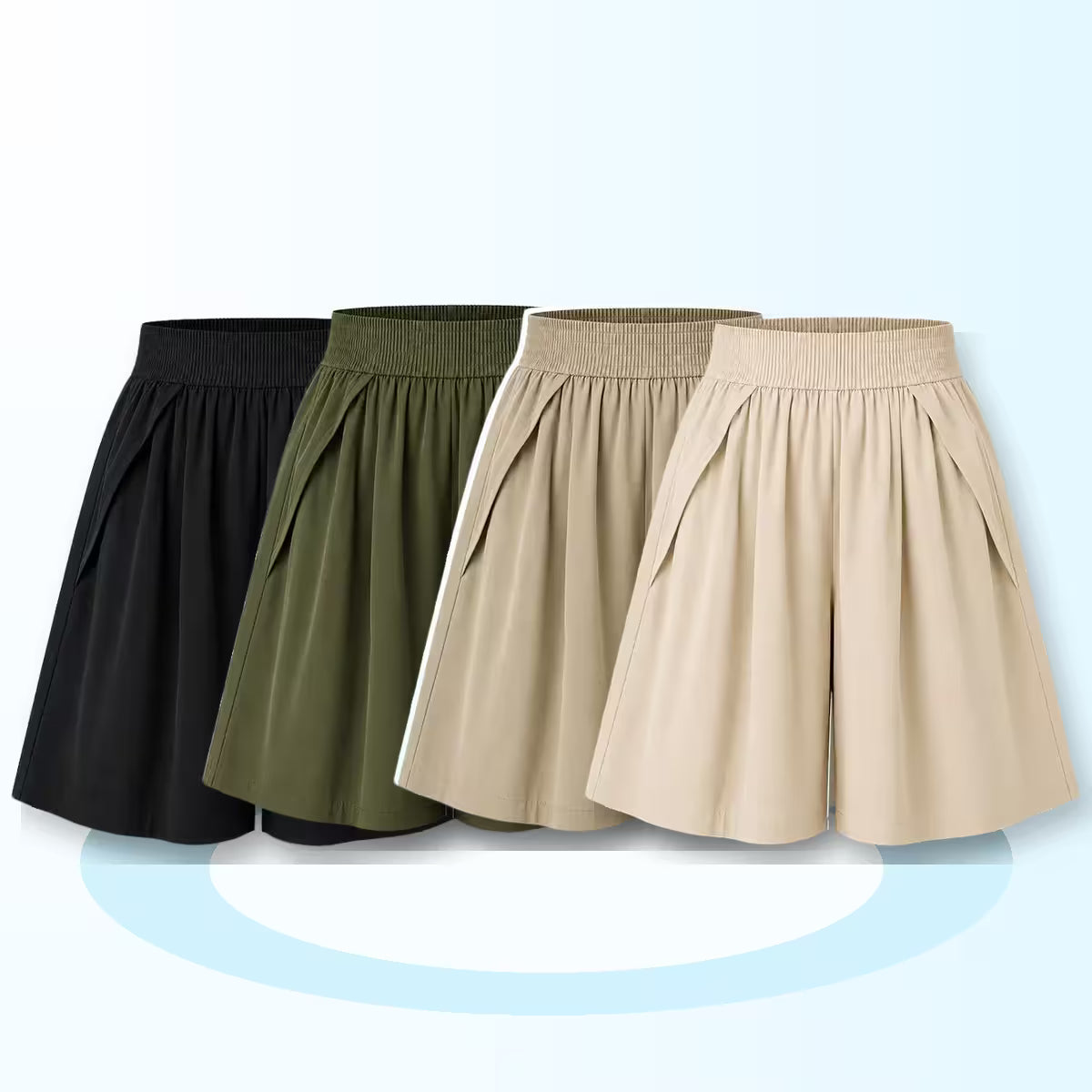 FlowEase - Cooling Stretch Knee-Length Shorts for Women