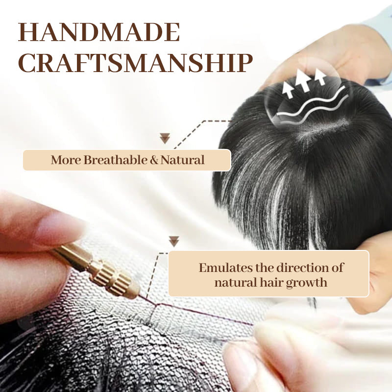 🔥Hot Sale 🔥Natural Hair Toppers with Bangs for Women