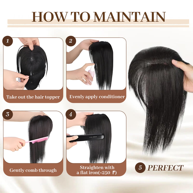 🔥Hot Sale 🔥Natural Hair Toppers with Bangs for Women