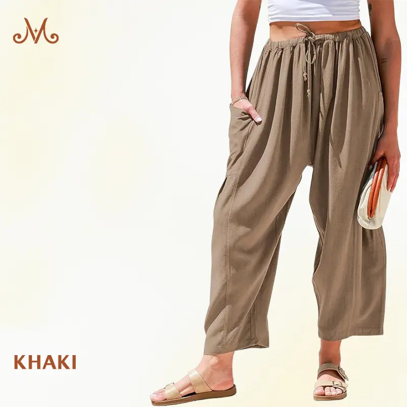 BreezyFlow Women's Lightweight Linen Wide Leg Cargo Pants - image 11