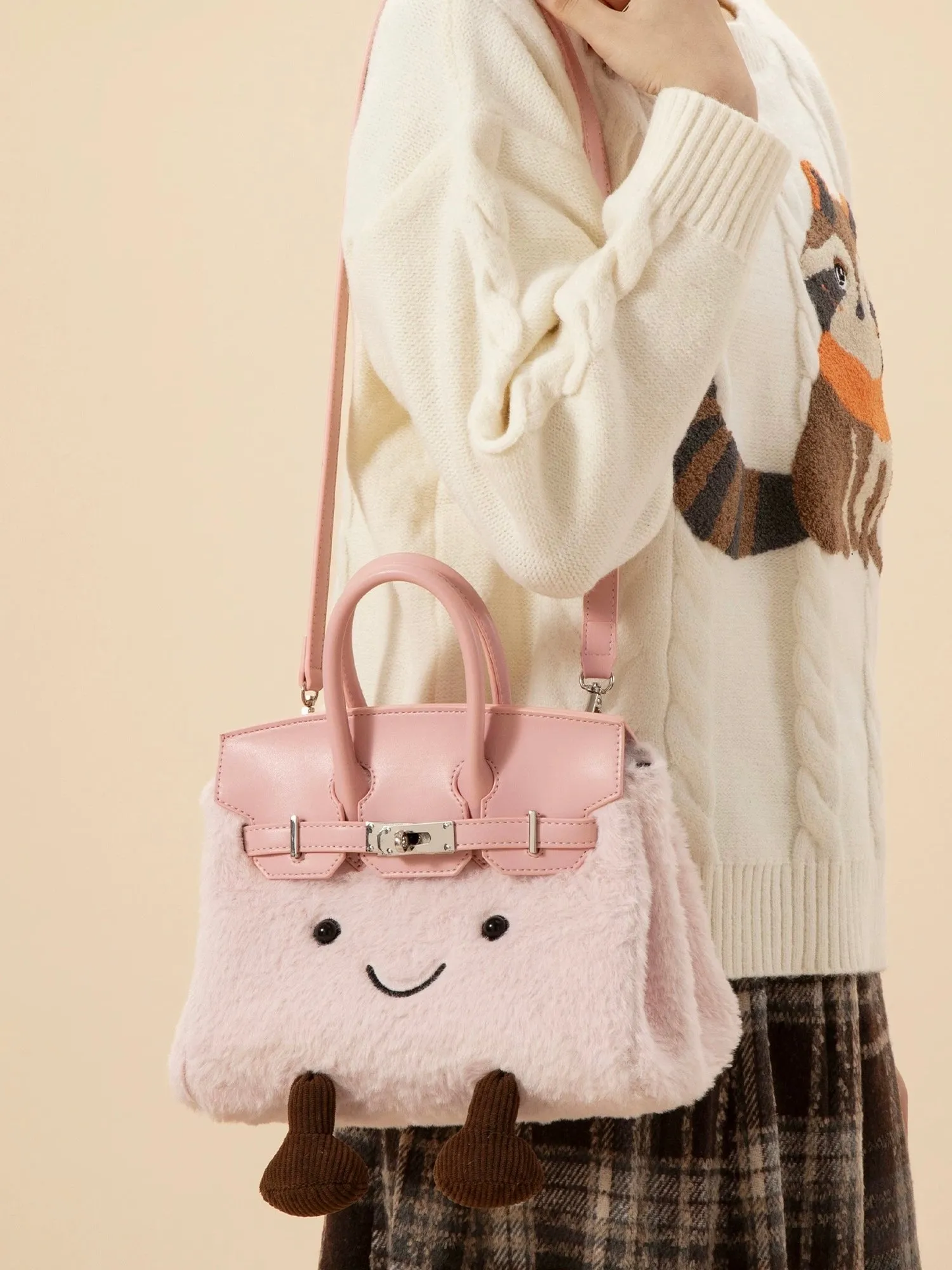 🔥Limited Time Discount🔥Plush Cartoon Kelly Bag – Cute Furry Backpack & Handbag for Women | 2025 Trendy Designer Style 💕