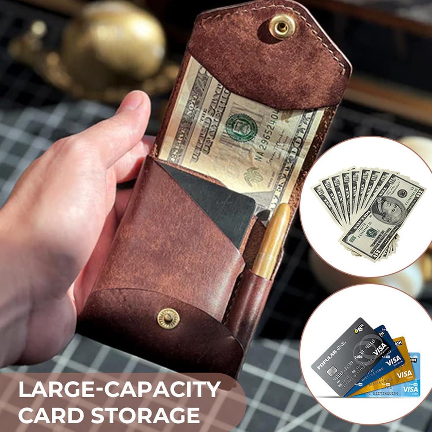 🔥Limited Time Discount 🔥Handmade Leather Wallet for Men with RFID Blocking