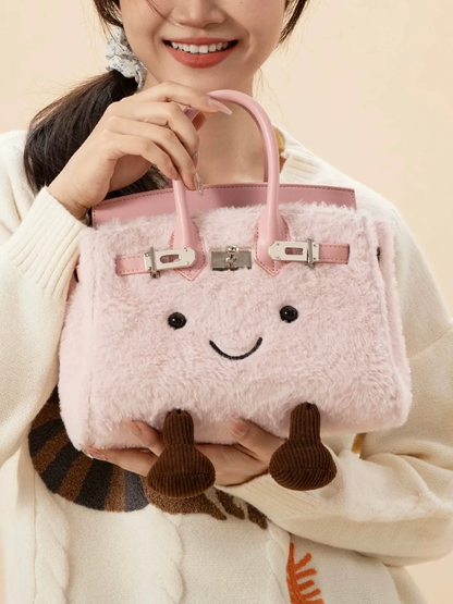 🔥Limited Time Discount🔥Plush Cartoon Kelly Bag – Cute Furry Backpack & Handbag for Women | 2025 Trendy Designer Style 💕