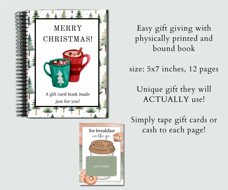 🎄📚Christmas Gift Card Book - 🎁Surprises On Every Page📚Hardcover & Durability Line(♻️Free PDF Included!)