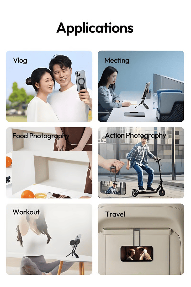 🔥Hot Sale 50% OFF🔥Magnetic Phone Tripod for iPhone, MA38 Portable Phone Holder Mini Tripod for Magsafe