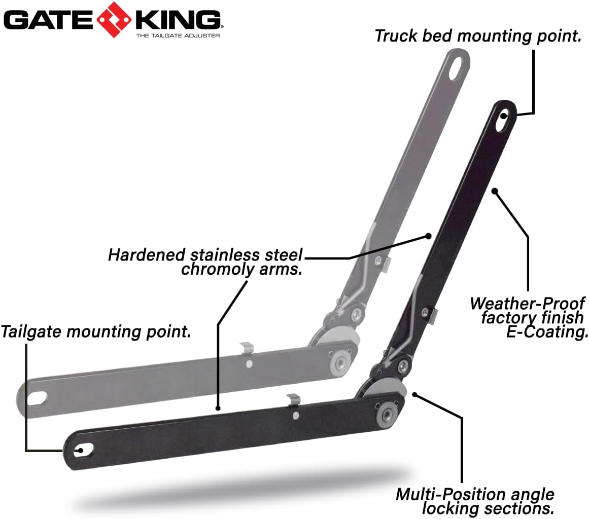 🔥Limited Time Discount 💥Ratcheting Multi Position Pickup Truck Tailgate Adjuster for Chevy Silverado & GMC Sierra 1500 (2019-2022) Made in USA