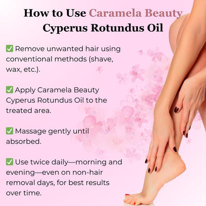 🔥Limited Time Discount 💥Caramela Beauty Cyperus Rotundus Oil for Natural Permanent Hair Reduction