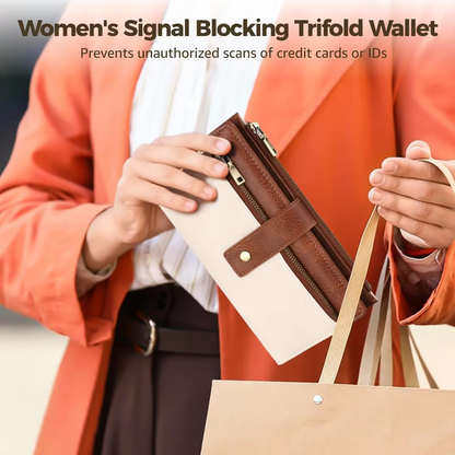 Women's Trifold RFID Blocking PU Leather Wallet
