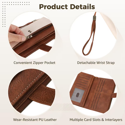 Women's Trifold RFID Blocking PU Leather Wallet