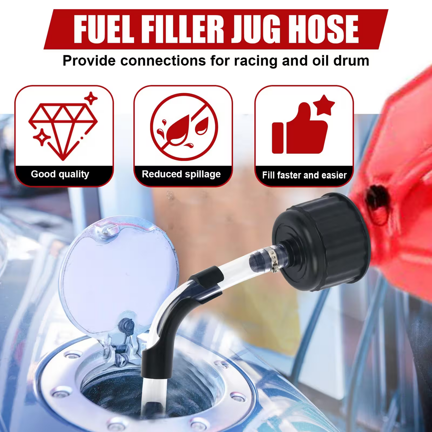 FlexPour - No Spill Fuel Filler Hose & Cap
