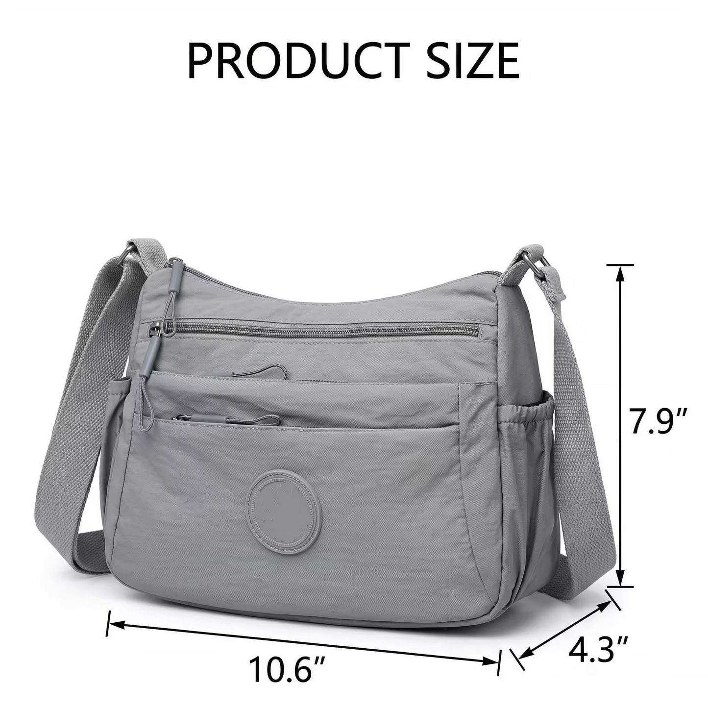 👜Women Solid Color Fashionable Multi-pocket Zipper Crossbody Bag