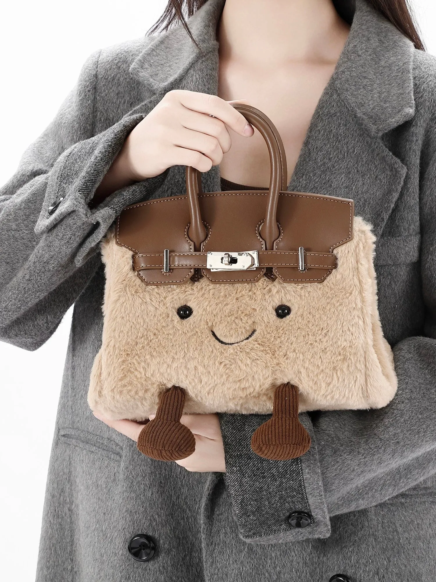 🔥Limited Time Discount🔥Plush Cartoon Kelly Bag – Cute Furry Backpack & Handbag for Women | 2025 Trendy Designer Style 💕