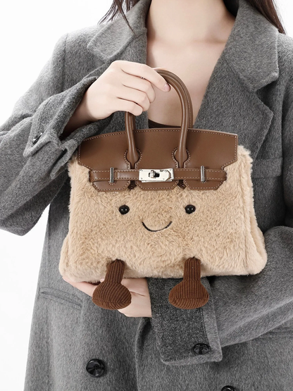 🔥Limited Time Discount🔥Plush Cartoon Kelly Bag – Cute Furry Backpack & Handbag for Women | 2025 Trendy Designer Style 💕