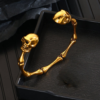 🔥Hot Sale 50% OFF🔥Retro Exaggerated Skull Bone Alloy Open Bracelet