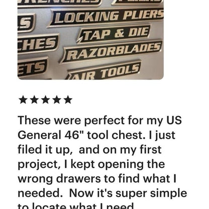 🔥Hot Sale 49% OFF - Custom Premium Magnetic Toolbox Labels for Tool Organization - 12 Pack of High Quality 3D Printed Personalized Magnets