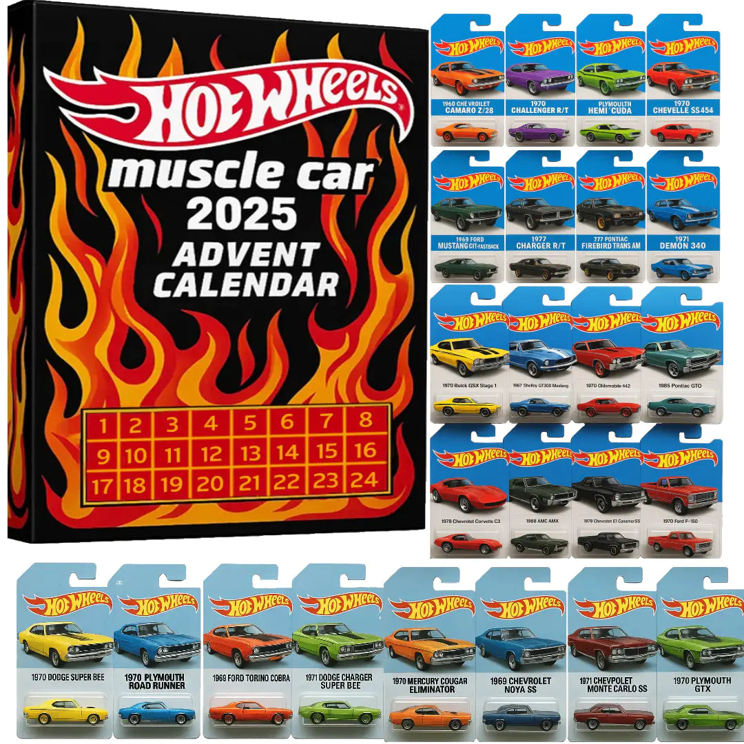 🔥Hot Sale 50% OFF🔥-🚗Hot Wheels Muscle Toy Car Advent Calendar-24 DAYS 2025🎄