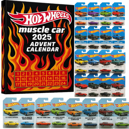 🔥Hot Sale 50% OFF🔥-🚗Hot Wheels Muscle Toy Car Advent Calendar-24 DAYS 2025🎄