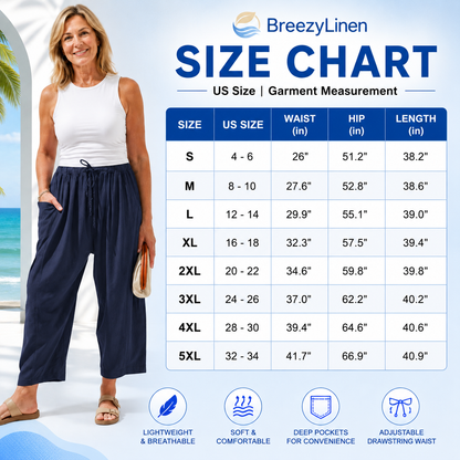 BreezyLinen Relaxed Linen-Blend Palazzo Pants