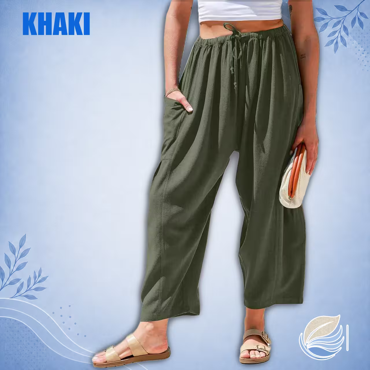 BreezyLinen Relaxed Linen-Blend Palazzo Pants