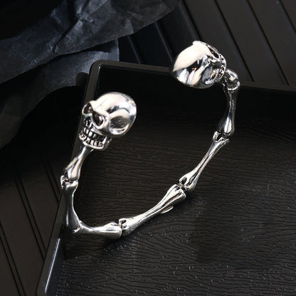 🔥Hot Sale 50% OFF🔥Retro Exaggerated Skull Bone Alloy Open Bracelet