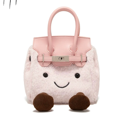 🔥Limited Time Discount🔥Plush Cartoon Kelly Bag – Cute Furry Backpack & Handbag for Women | 2025 Trendy Designer Style 💕