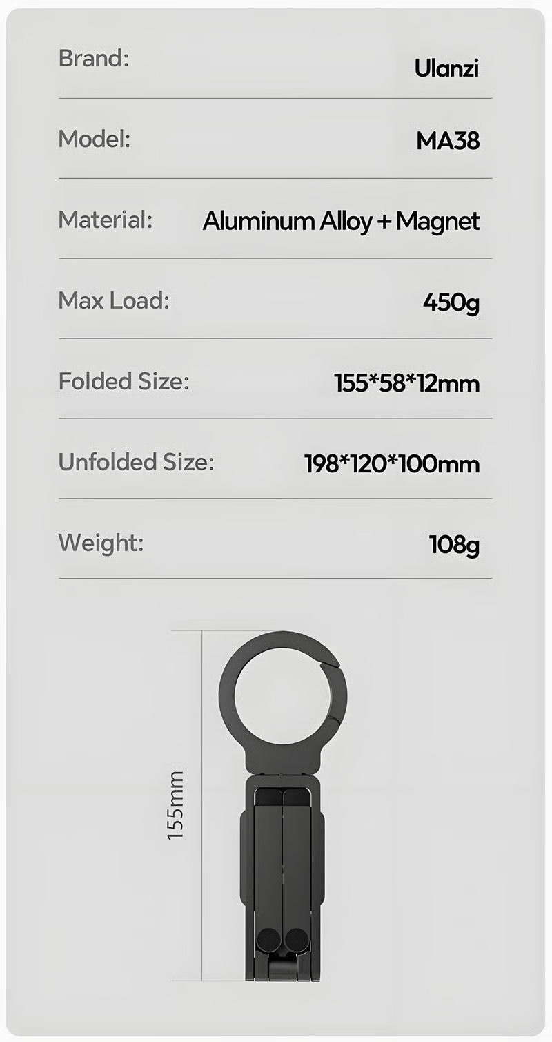 🔥Hot Sale 50% OFF🔥Magnetic Phone Tripod for iPhone, MA38 Portable Phone Holder Mini Tripod for Magsafe