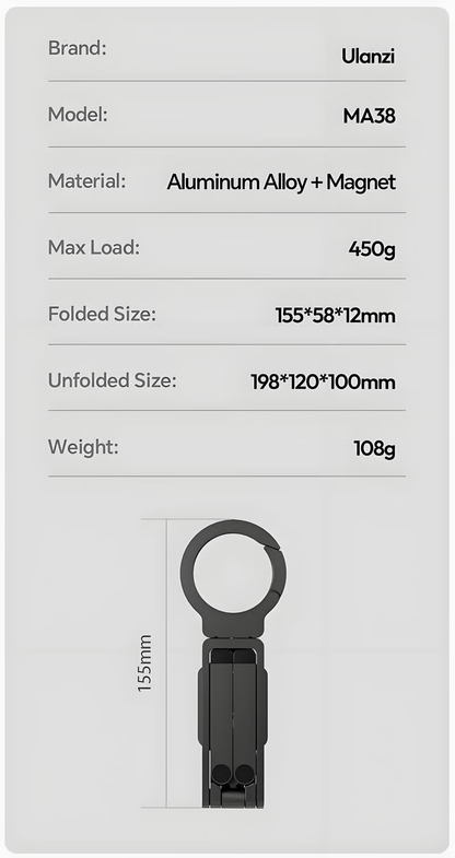 🔥Hot Sale 50% OFF🔥Magnetic Phone Tripod for iPhone, MA38 Portable Phone Holder Mini Tripod for Magsafe