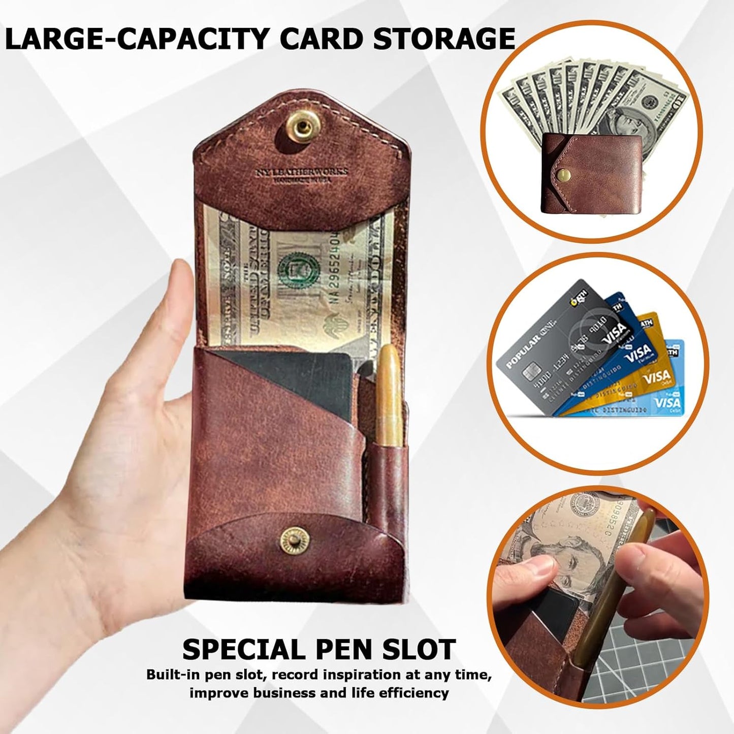 🔥Limited Time Discount 🔥Handmade Leather Wallet for Men with RFID Blocking