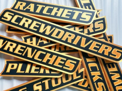 🔥Hot Sale 49% OFF - Custom Premium Magnetic Toolbox Labels for Tool Organization - 12 Pack of High Quality 3D Printed Personalized Magnets