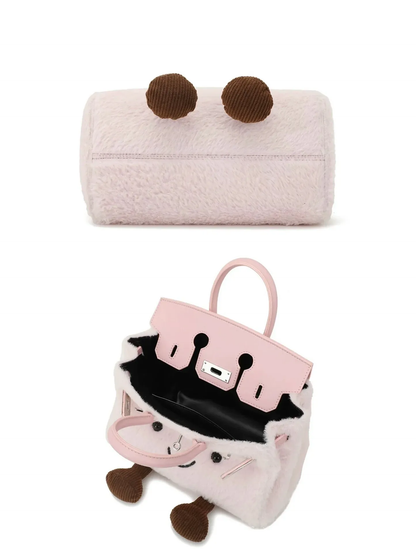 🔥Limited Time Discount🔥Plush Cartoon Kelly Bag – Cute Furry Backpack & Handbag for Women | 2025 Trendy Designer Style 💕