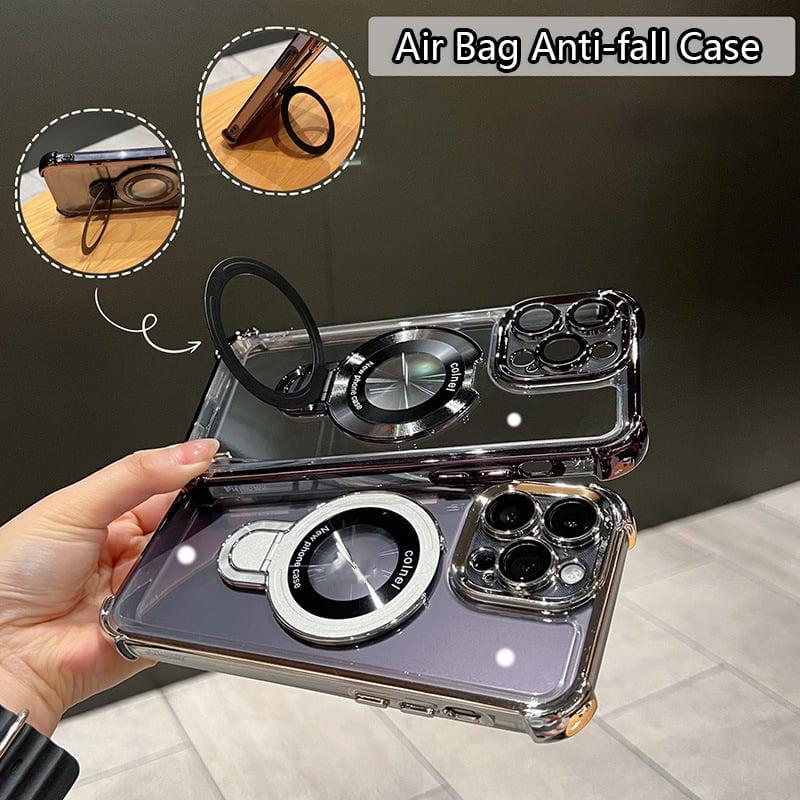 🔥Hot Sale🔥New In Phone Case for iPhone 17 Series - Four Corners Air Cushion Anti-fall Case for iPhone with Invisible Ring Stand