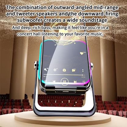 🔥Hot Sale 50% OFF🔥5-in-1 Wireless Induction Bluetooth Speaker with Adjustable Phone Stand