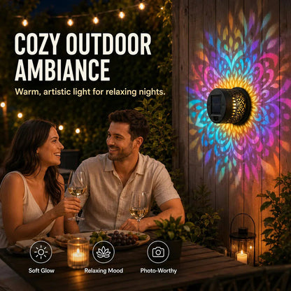 🌞Solar Mandala Light🌀 – Stunning Pattern Projection, 2-in-1 Floor & Wall Design & IP65 Waterproof Auto On/Off 🌿