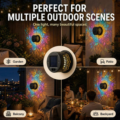 🌞Solar Mandala Light🌀 – Stunning Pattern Projection, 2-in-1 Floor & Wall Design & IP65 Waterproof Auto On/Off 🌿